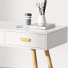 Buy Scandinavian style desk in wood - Morgan White 60412 - in the EU
