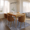 Buy Scandinavian style extendable dining table in wood 160/200CM - Cire Natural wood 60413 at MyFaktory