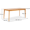 Buy Scandinavian style extendable dining table in wood 160/200CM - Cire Natural wood 60413 in the Europe
