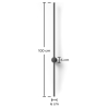 Buy Aluminum stick wall light in modern design, 100cm - Grobe Black 60422 - prices