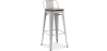 Buy Bar Stool - Industrial Design - Wood and Steel - 76cm - Metalix Light grey 60150 in the Europe