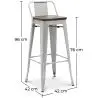 Buy Bar Stool - Industrial Design - Wood and Steel - 76cm - Metalix Light grey 60150 with a guarantee