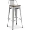 Buy Bar Stool - Industrial Design - Wood and Steel - 76cm - Metalix Light grey 60150 - in the EU