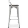 Buy Bar Stool - Industrial Design - Wood and Steel - 76cm - Metalix Light grey 60150 - prices