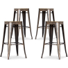 Buy X4 Bar stool Bistrot Metalix industrial design Metal - 76 cm - New Edition Metallic bronze 60438 - in the EU