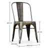 Buy X4 Bistrot Metalix Dining Chair Industrial Design in Shiny Steel square seat- New Edition Metallic bronze 60437 at MyFaktory