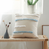 Buy Square Cotton Cushion Boho Bali Style (45x45 cm) cover + filling - Tanyi Blue 60165 - in the EU