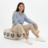 Buy Pouffe Boho Bali , Square in Cotton - Iris Bali Cream 60245 at MyFaktory