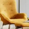 Buy Velvet upholstered armchair with footrest - Wub Yellow 60097 in the Europe