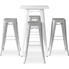 Buy White Bar Table + X4 Bar Stools Set Bistrot Metalix Industrial Design Metal - New Edition Pastel yellow 60443 - in the EU