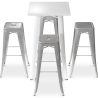 Buy White Bar Table + X4 Bar Stools Set Bistrot Metalix Industrial Design Metal - New Edition Pastel yellow 60443 in the Europe