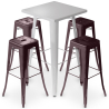Buy Silver Bar Table + X4 Bar Stools Set Bistrot Metalix Industrial Design Metal - New Edition Bronze 60444 - prices