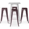 Buy Silver Bar Table + X4 Bar Stools Set Bistrot Metalix Industrial Design Metal Matt - New Edition Bronze 60446 - in the EU