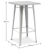 Buy Silver Bar Table + X2 Bar Stools Set Bistrot Metalix Industrial Design Metal and Dark Wood - New Edition Silver 60448 with a guarantee