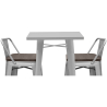 Buy Silver Bar Table + X2 Bar Stools Set Bistrot Metalix Industrial Design Metal and Dark Wood - New Edition Silver 60448 at MyFaktory