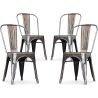 Buy X4 Dining chair Bistrot Metalix industrial design Metal - New Edition  Metallic bronze 60449 - in the EU