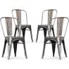Buy X4 Dining chair Bistrot Metalix industrial design Metal - New Edition  Metallic bronze 60449 - in the EU