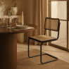 Buy Dining Chair, Natural Rattan And Black Wood - Lona Black 60451 at MyFaktory