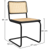 Buy Dining Chair, Natural Rattan And Black Wood - Lona Black 60451 home delivery