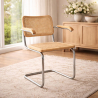 Buy Dining Chair with Armrests - Vintage Design - Wood and Rattan - Lia Natural 60452 - prices