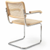 Buy Dining Chair with Armrests - Vintage Design - Wood and Rattan - Lia Natural 60452 - prices
