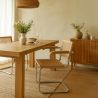 Buy Dining Chair with Armrests - Vintage Design - Wood and Rattan - Lia Natural 60452 with a guarantee