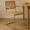 Buy Dining Chair with Armrests - Vintage Design - Wood and Rattan - Lia Natural 60452 - prices