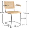 Buy Dining Chair with Armrests - Vintage Design - Wood and Rattan - Lia Natural 60452 - in the EU