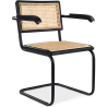 Buy Dining Chair with Armrest, Natural Rattan And Black Wood - Lona Black 60453 home delivery
