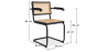 Buy Dining Chair with Armrest, Natural Rattan And Black Wood - Lona Black 60453 with a guarantee
