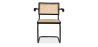 Buy Dining Chair with Armrest, Natural Rattan And Black Wood - Lona Black 60453 in the Europe