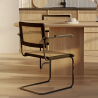 Buy Dining Chair with Armrest, Natural Rattan And Black Wood - Lona Black 60453 - prices