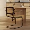 Buy Dining Chair with Armrest, Natural Rattan And Black Wood - Lona Black 60453 in the Europe
