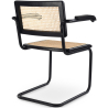 Buy Dining Chair with Armrest, Natural Rattan And Black Wood - Lona Black 60453 with a guarantee