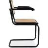 Buy Dining Chair with Armrest, Natural Rattan And Black Wood - Lona Black 60453 with a guarantee