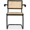 Buy Dining Chair with Armrest, Natural Rattan And Black Wood - Lona Black 60453 in the Europe