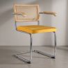 Buy Dining Chair with Armrests - Velvet Upholstery - Wood & Rattan -  Wanda Dark green 60457 - prices