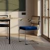 Buy Wooden Dining Chair with Armrests - Velvet Upholstery - Wood & Rattan - Jenka Dark grey 60458 in the Europe