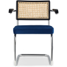 Buy Wooden Dining Chair with Armrests - Velvet Upholstery - Wood & Rattan - Jenka Dark grey 60458 at MyFaktory