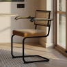 Buy Dining Chair, Natural Rattan And Velvet, Black Legs - Nema Mustard 60459 - prices