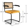 Buy Dining Chair, Natural Rattan And Velvet, Black Legs - Nema Mustard 60459 - in the EU