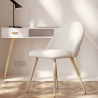 Buy Dining Chair - Upholstered in Bouclé Fabric - Scandinavian Design - Bennett White 60460 - prices