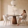 Buy Dining Chair - Upholstered in Bouclé Fabric - Scandinavian Design - Bennett White 60460 in the Europe