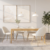 Buy Dining Chair - Upholstered in Bouclé Fabric - Scandinavian Design - Bennett White 60460 at MyFaktory
