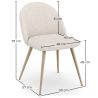 Buy Dining Chair - Upholstered in Bouclé Fabric - Scandinavian Design - Bennett White 60460 in the Europe