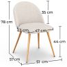 Buy Dining Chair - Upholstered in Bouclé Fabric - Scandinavian Design - Bennett White 60460 - prices
