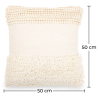 Buy Square Cushion in Boho Bali Style, Cotton & Wool cover + filling - Margaret White 60188 home delivery