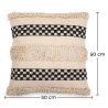 Buy Square Cotton Cushion in Boho Bali Style cover + filling - Sefra Black 60200 with a guarantee