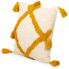 Buy Square Cotton Cushion in Boho Bali Style cover + filling - Olra Yellow 60204 - prices