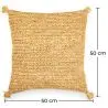 Buy Square Boho Bali Cushion, Raffia cover + filling - Carol Cream 60217 with a guarantee